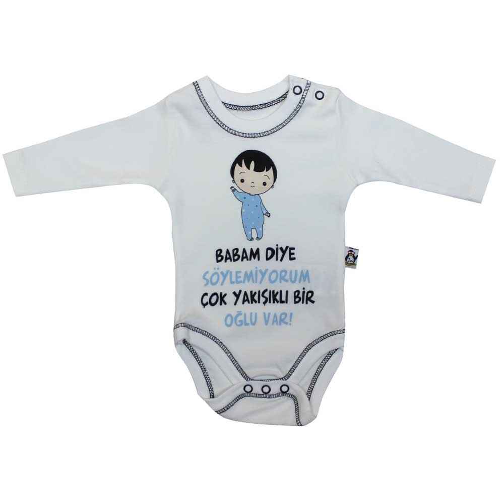 Babycool 1262578 Esprili Babam Diye Söylemiyom Uzunkol Body Krem