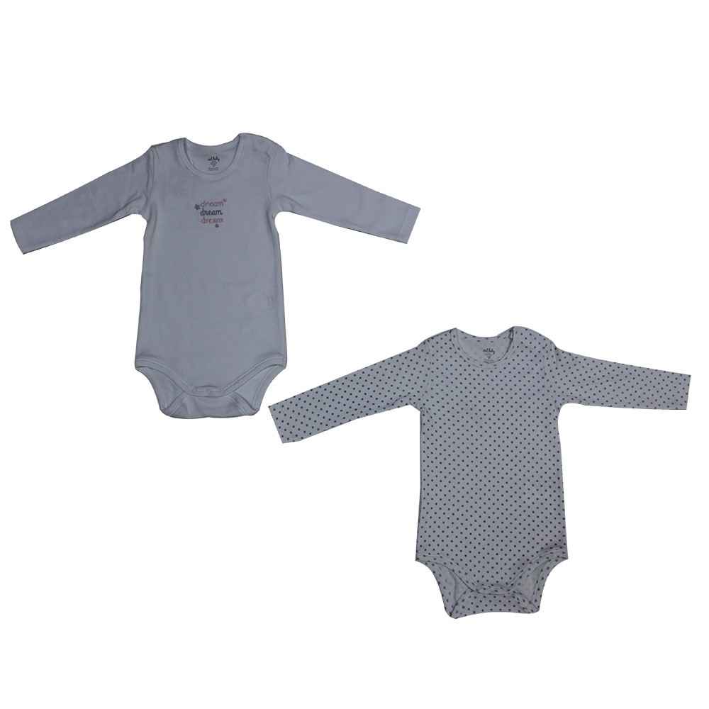 İdil Baby 6953 2li Bebek Body Beyaz
