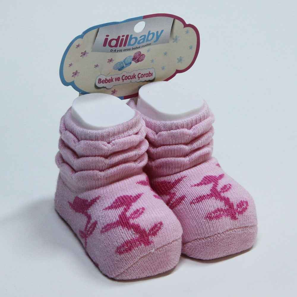 İdil Baby 4076 Kız Bebek Havlu Çorap Pembe