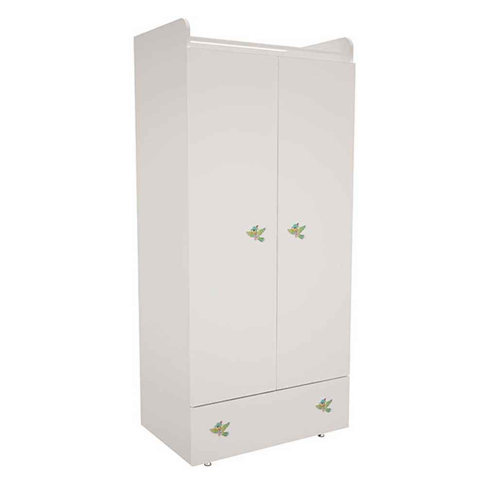 Babyhope 741 Beyaz İnci Mdf 2 Kapılı Bebek Odası Dolabı 