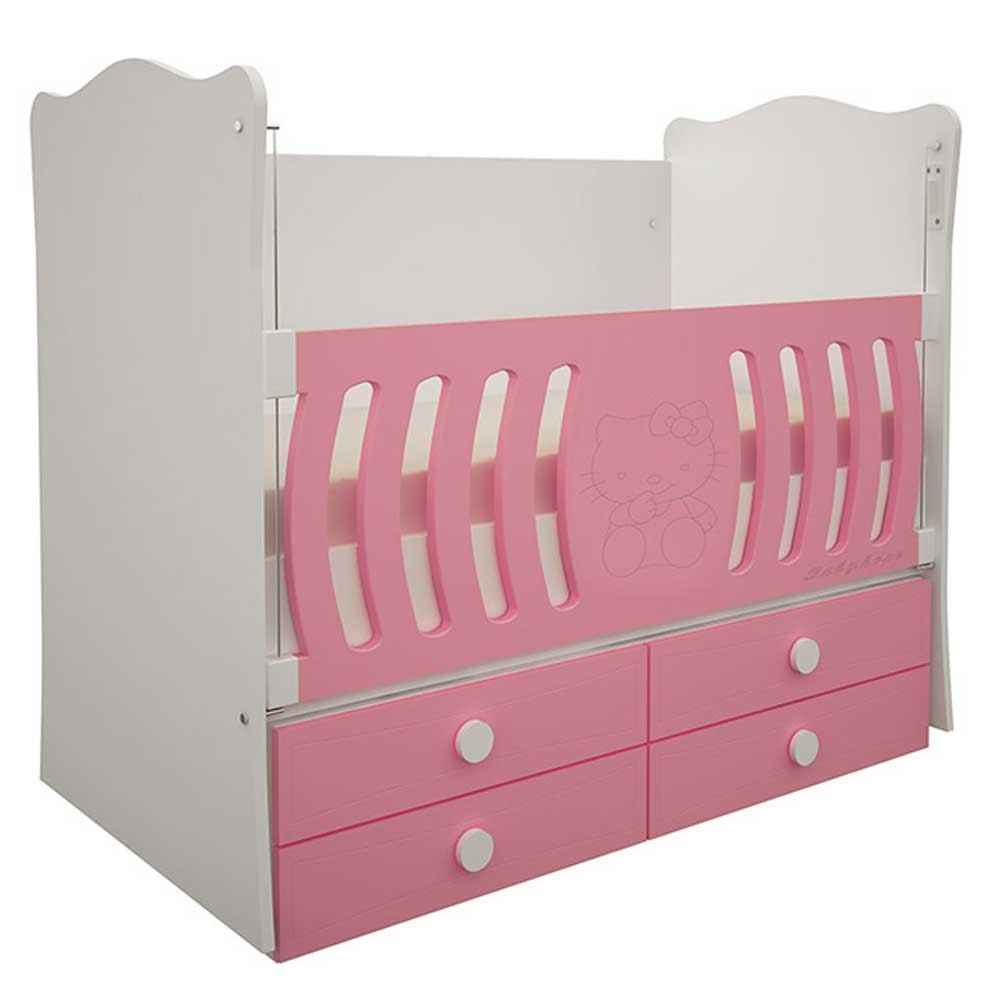 Babyhope 710 Maya Mdf 60x120 4 Çekmeceli Beşik Pembe İlke Bebe