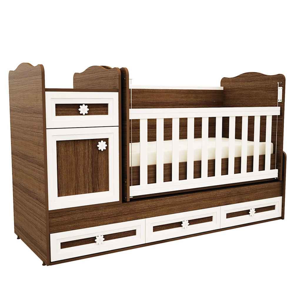 Babyhope 830-44 Ceviz Suntalam 70x180 4 Çekmeceli Büyüyen Beşik 
