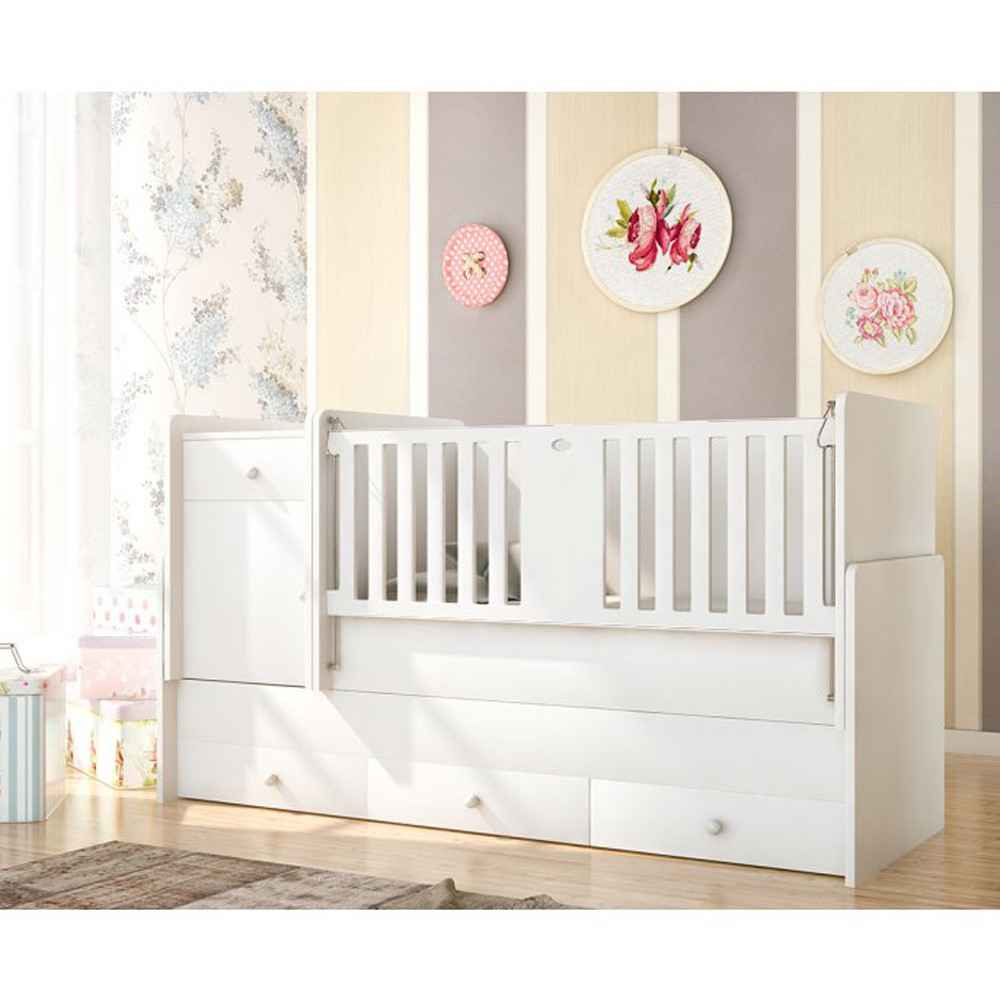 Babi Baby 70x180 Çekmeceli Asansörlü Lake Büyüyen Beşik 