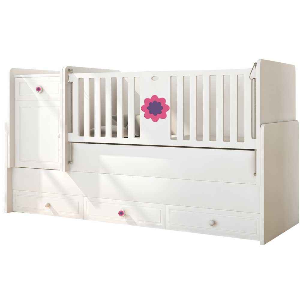 Babi Baby Lake Figürlü 70x180 Büyüyen Bebek Beşiği Flower