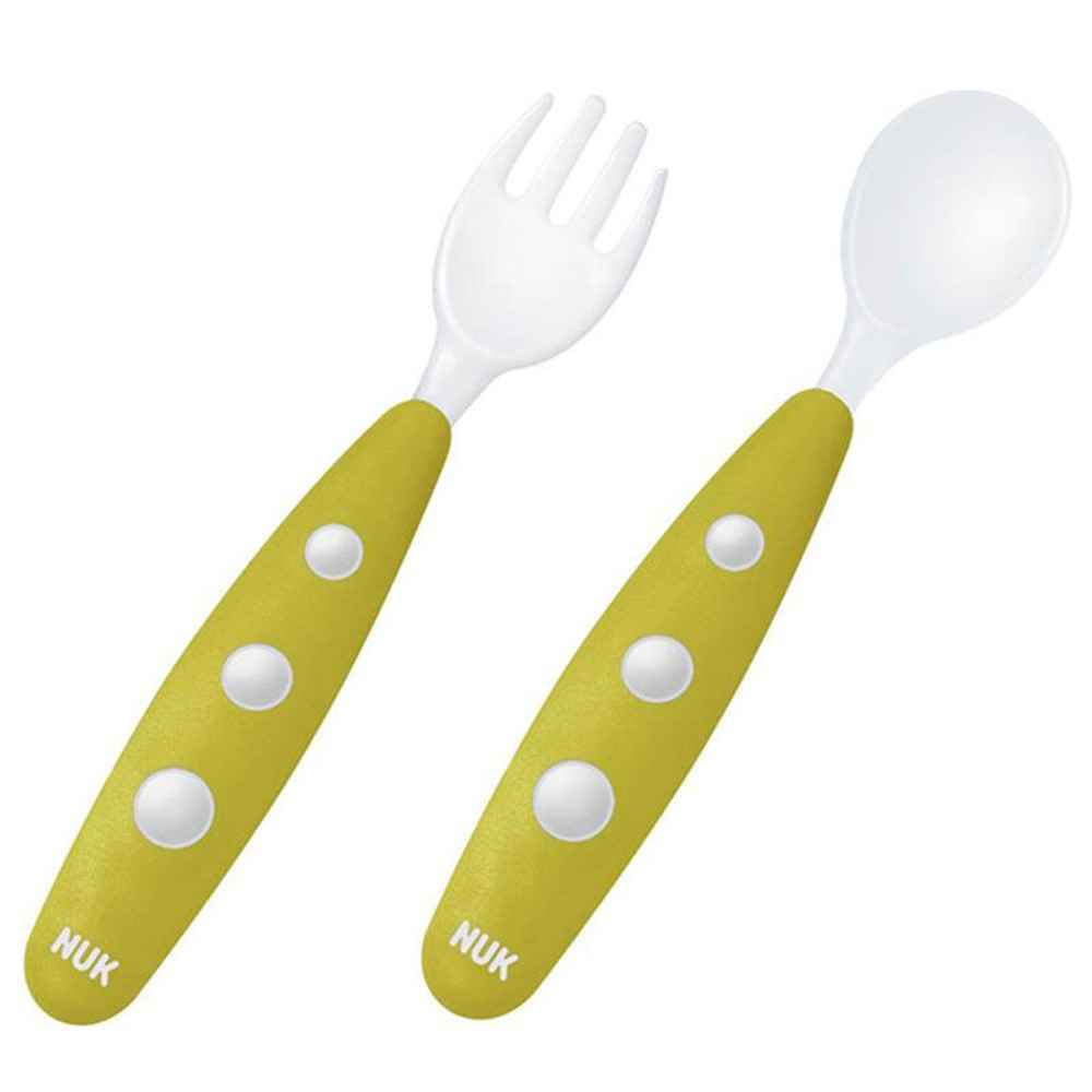 Nuk NA255047 Easy Learning Mini Çatal Kaşık Yeşil
