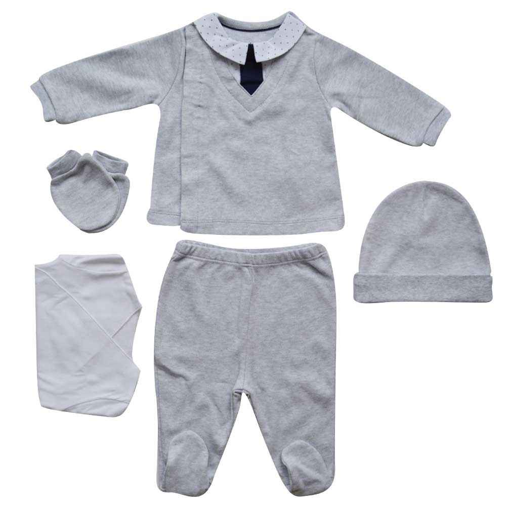 İdil Baby 7138 Bebek Zıbın Takımı Gri