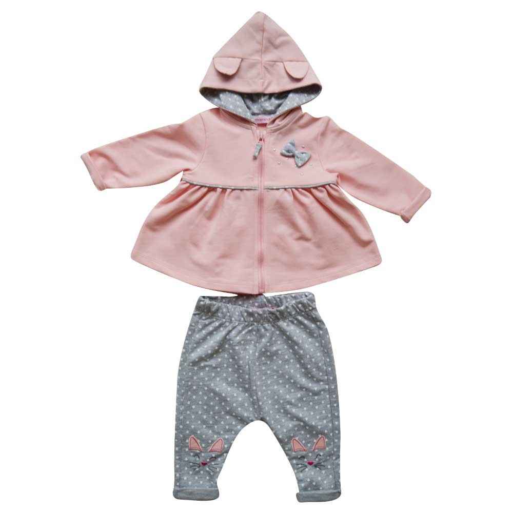 Mamino 7227 2li Bebek Eşofman Takımı Pembe