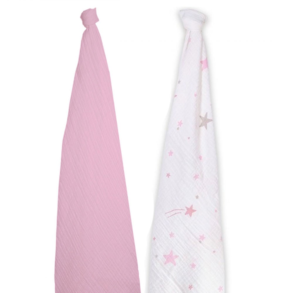 Momeasy İkili Müslin Örtü 100x120  Pembe
