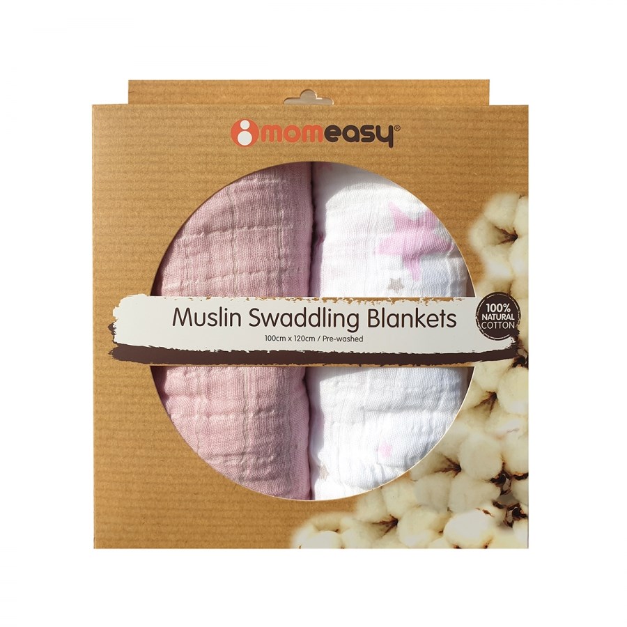 Momeasy İkili Müslin Örtü 100x120  Pembe