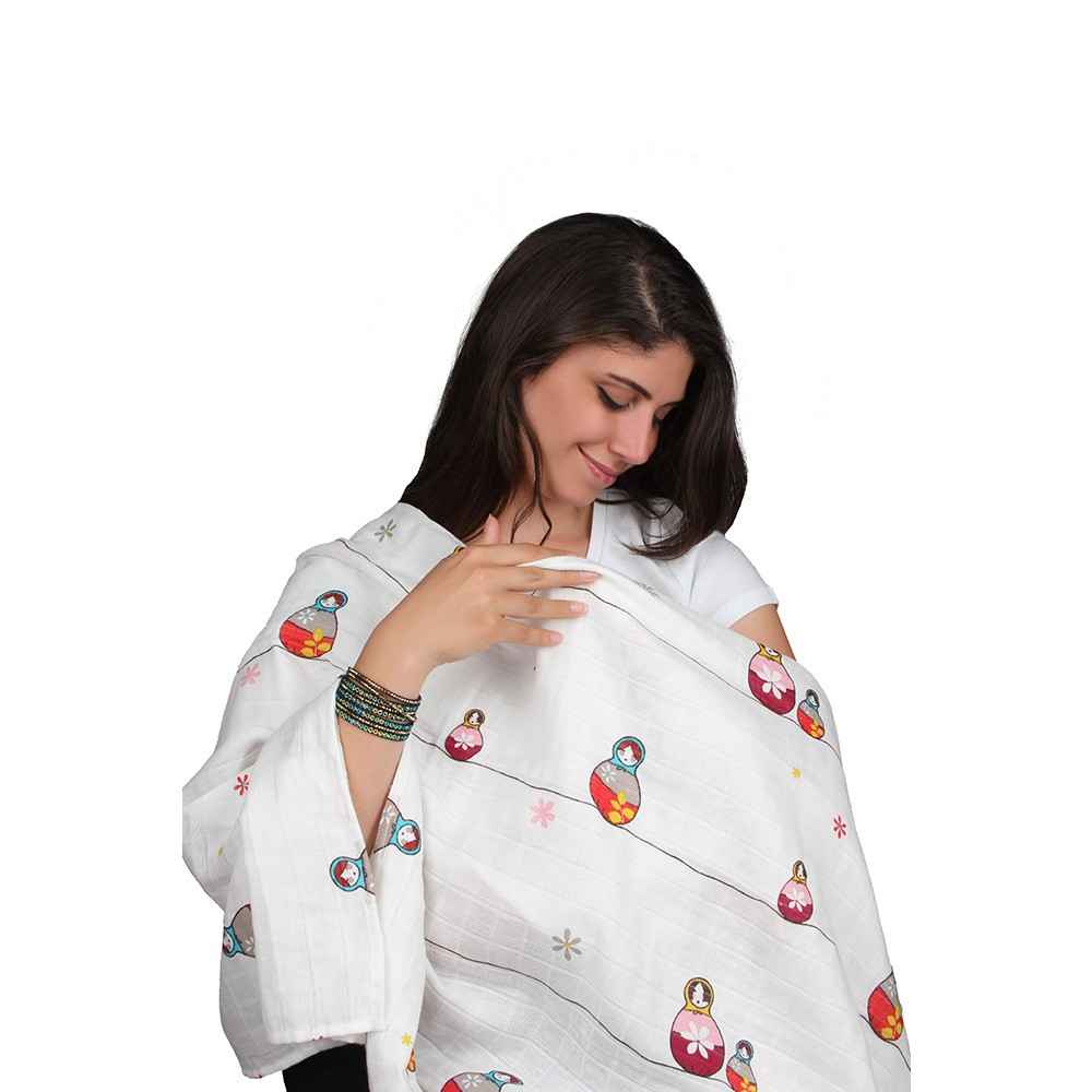 Momeasy Tekli Müslin Örtü 100x120  Beyaz