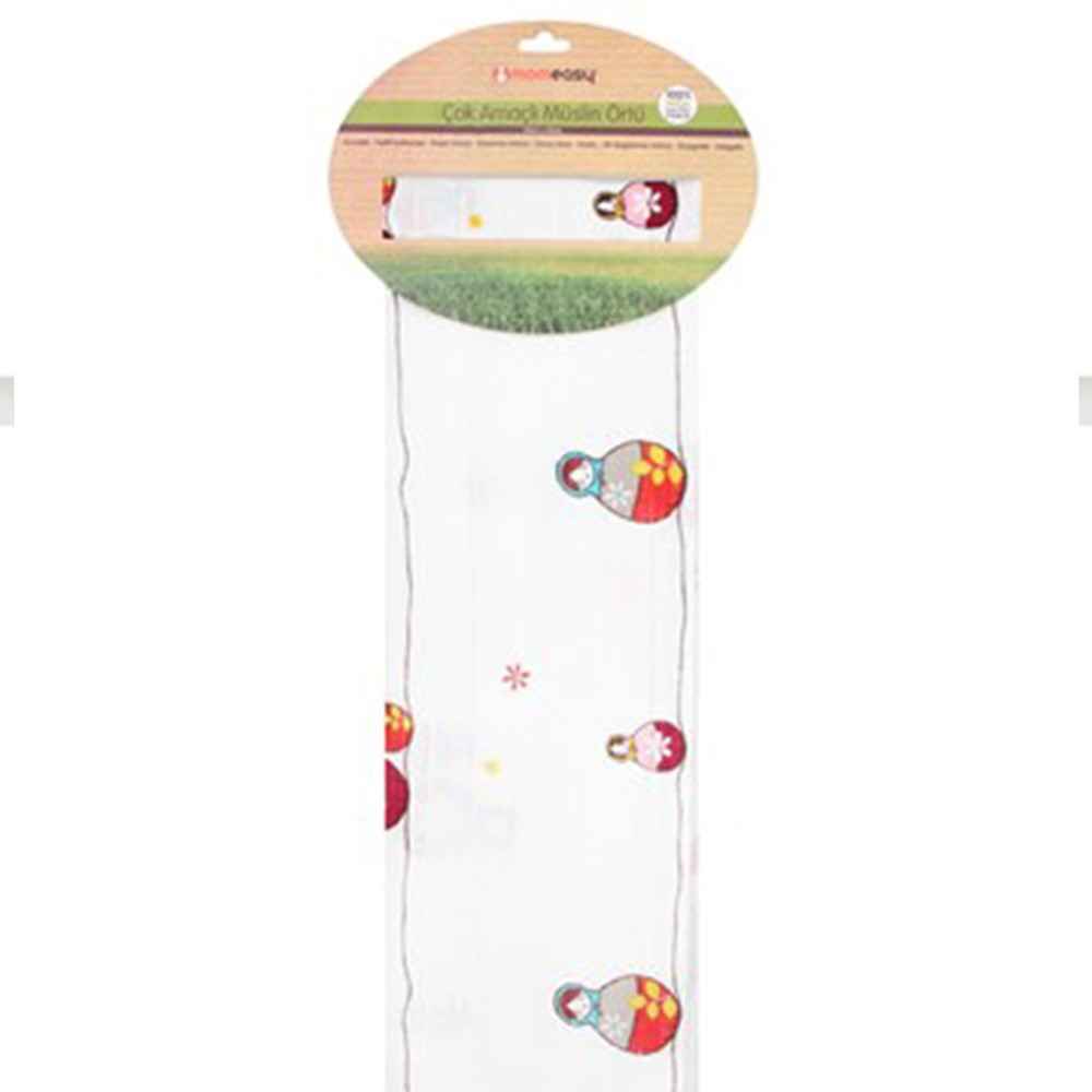 Momeasy Tekli Müslin Örtü 100x120  Beyaz