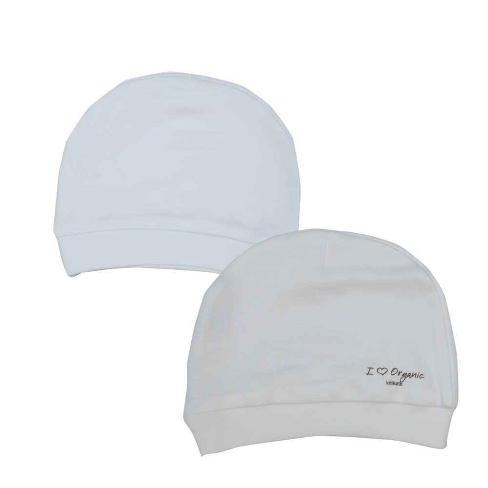 KitiKate S76056 2li Organik Bebek Şapkası Beyaz