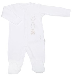 Kiti Kate S76230 Organik Önden Çıtçıtlı Bebek Tulum Beyaz