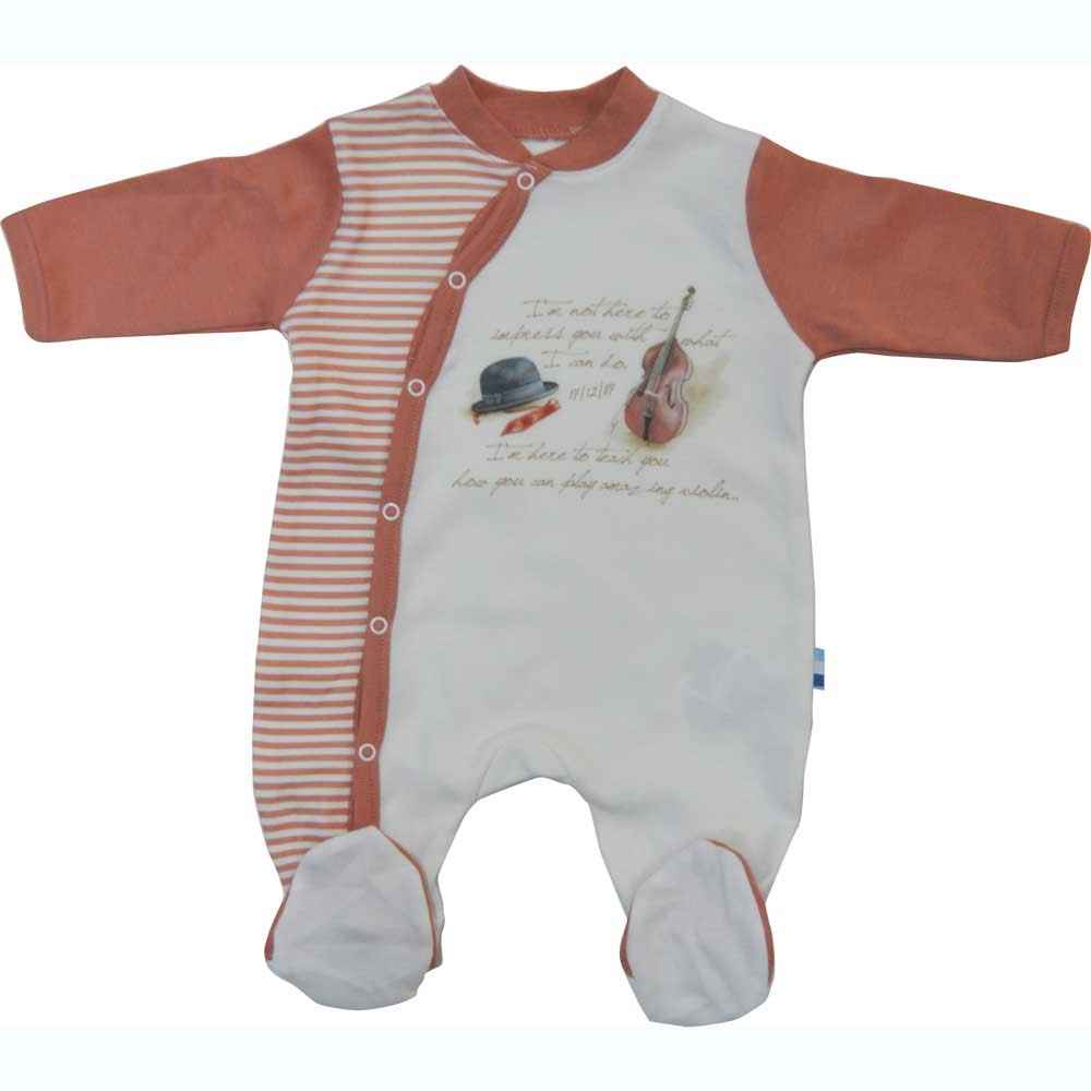 Baby Center S81043 Kemanlı Yandan Çıtçıtlı Bebek Tulum Kiremit
