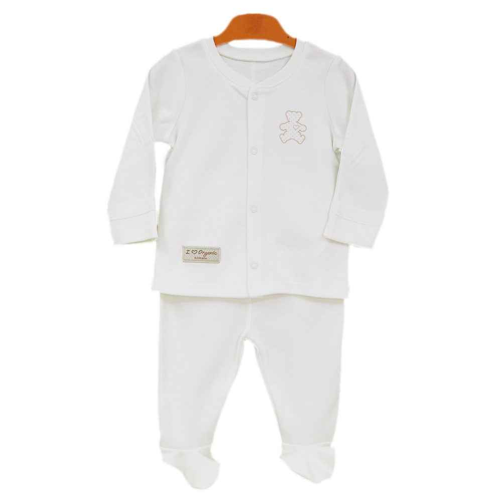 KitiKate S75691 Organik Bebek Pijama Takımı Ekru