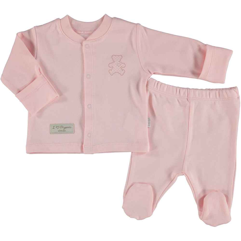 KitiKate S75691 Organik Bebek Pijama Takımı Pembe