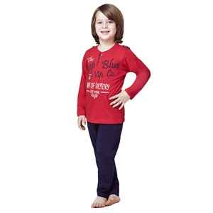 Roly Poly 2803 Uzun Kol Erkek Çocuk Pijama Takımı Kırmızı