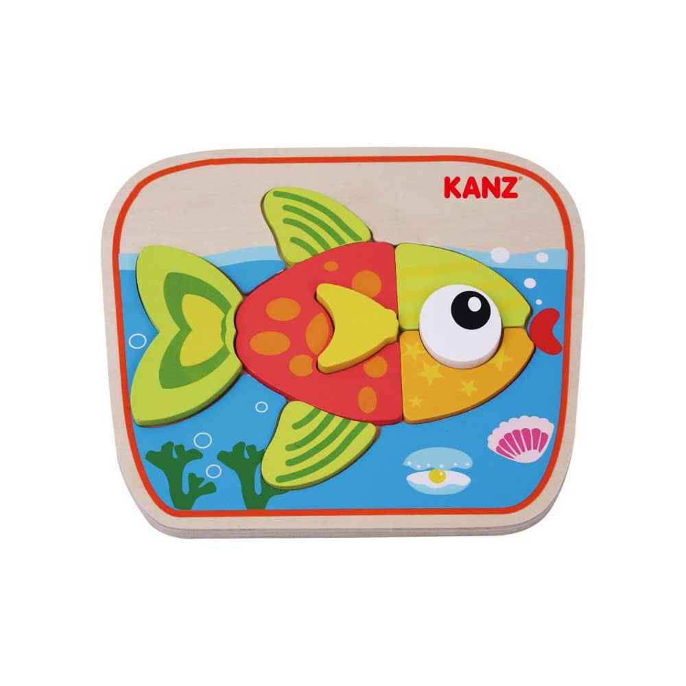 Kanz 30416 Ahşap Kolay Kavranabilir Balık Puzzle 