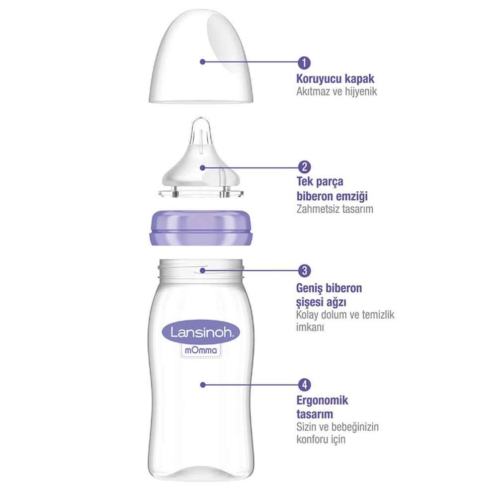 Lansinoh 76000 Natural Wave Biberon Seti 240 ml x 2 