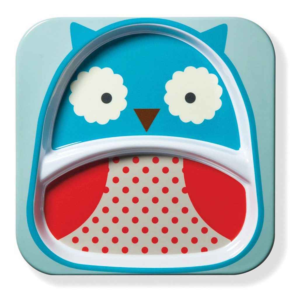 Skip Hop Zoo 2 Bölümlü Geniş Mama Tabağı Kırmızı-Mavi