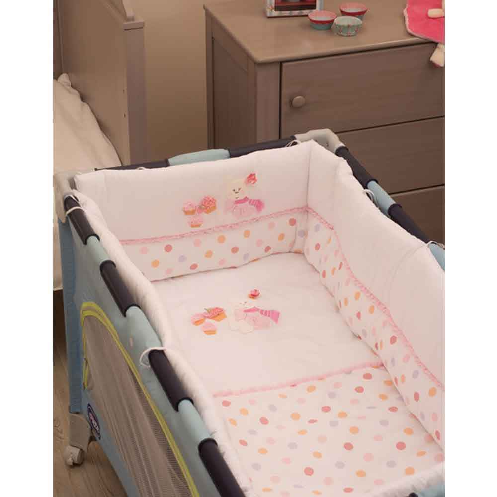 Aybi Baby 6 Parça Park Yatak Uyku Seti Cup Cake İlke Bebe