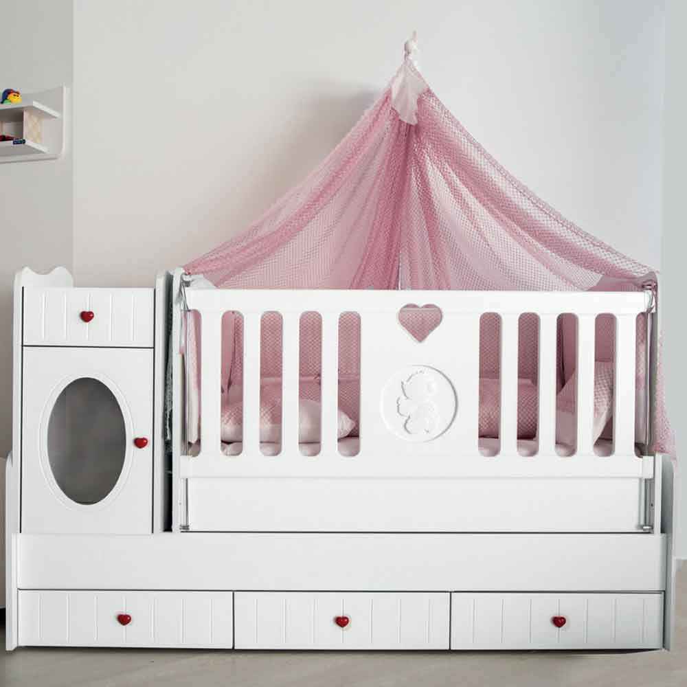 Aymini Nezrin Eco Bebek Odası Büyüyen Beşik Beyaz İlke Bebe
