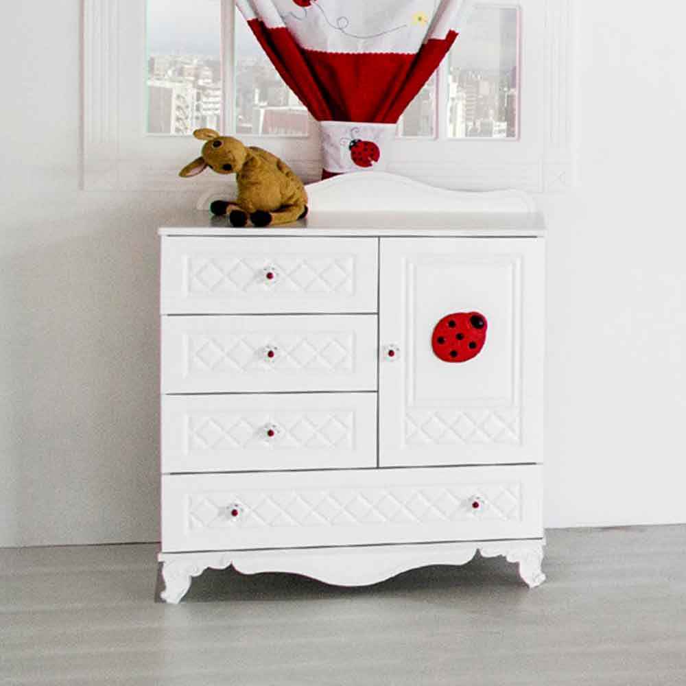 Aymini Uğurcuk Maxi Mdf Bebek Odası Şifonyer Beyaz
