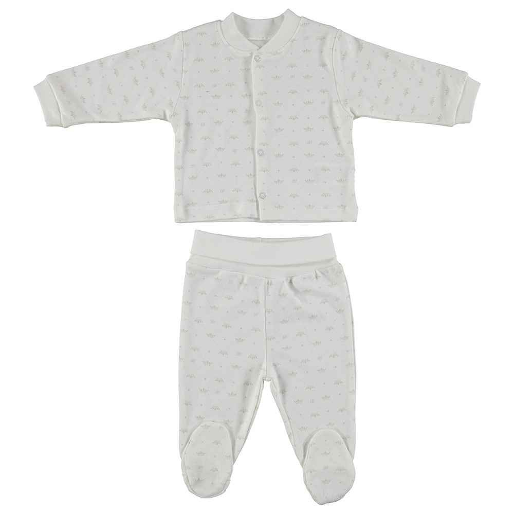 Bebetto F865 Taç Penye Mini Bebek Pijama Takımı Gri