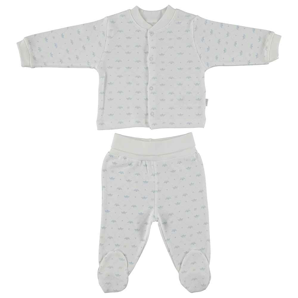 Bebetto F865 Taç Penye Mini Bebek Pijama Takımı Mavi