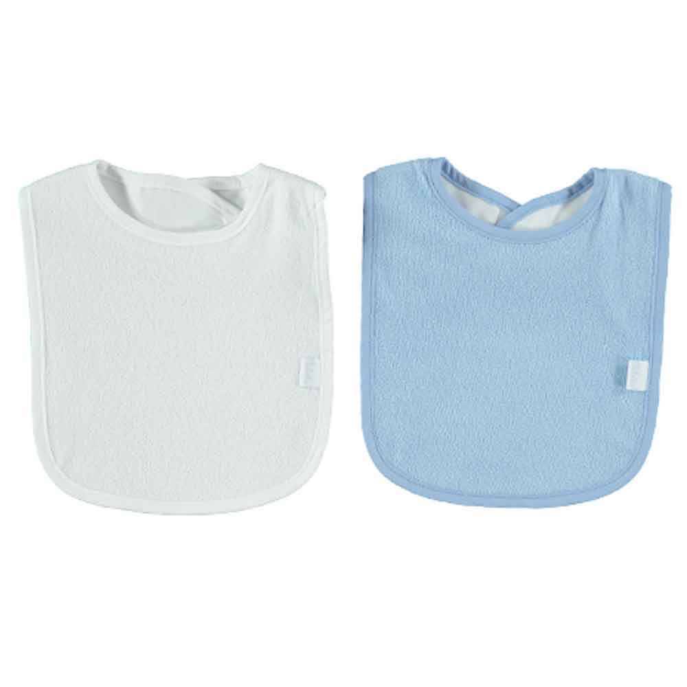 Bebetto C553 Basic Örme 2'li Mini Havlu Önlük 0+ Ay Beyaz-Mavi