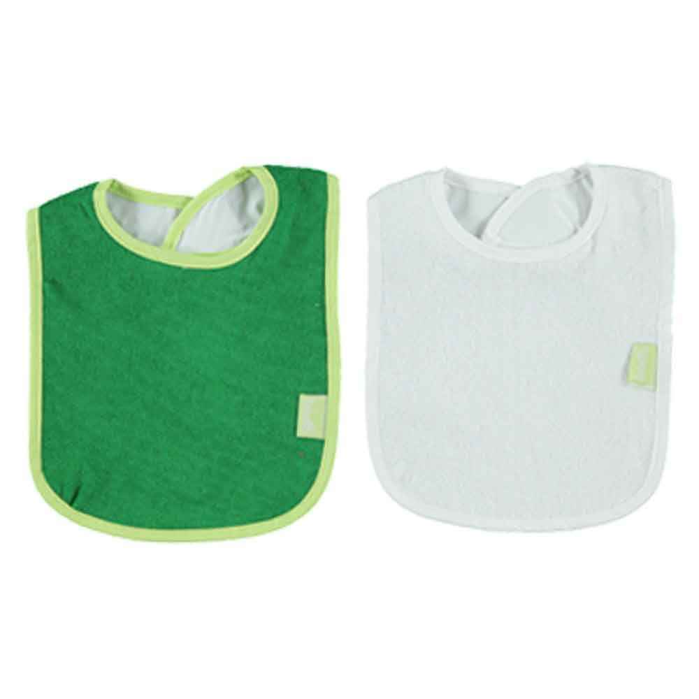 Bebetto C553 Basic Örme 2'li Mini Havlu Önlük 0+ Ay Beyaz-Yeşil