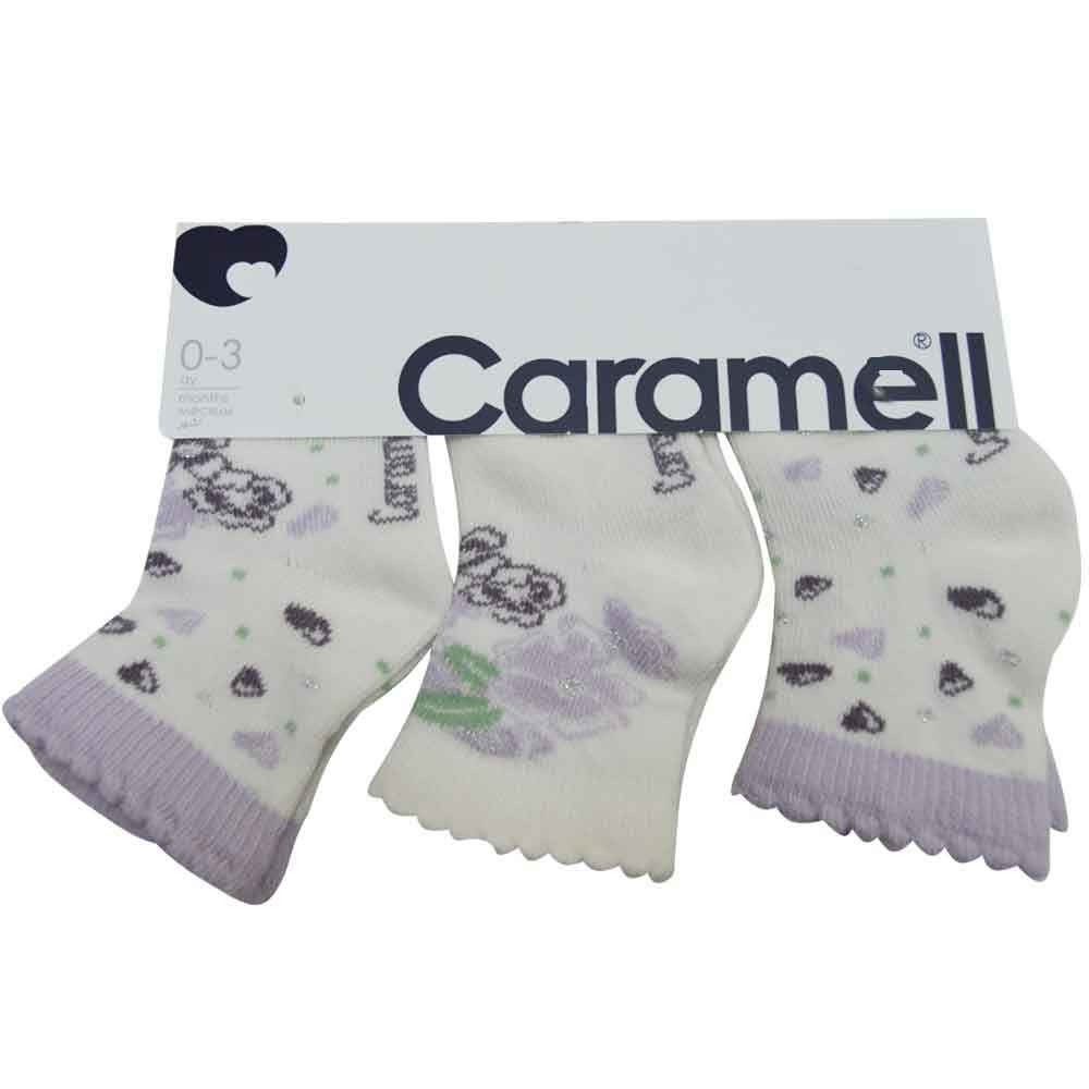 Caramell 2830 Bebek 3lü Soket Çorap Lila