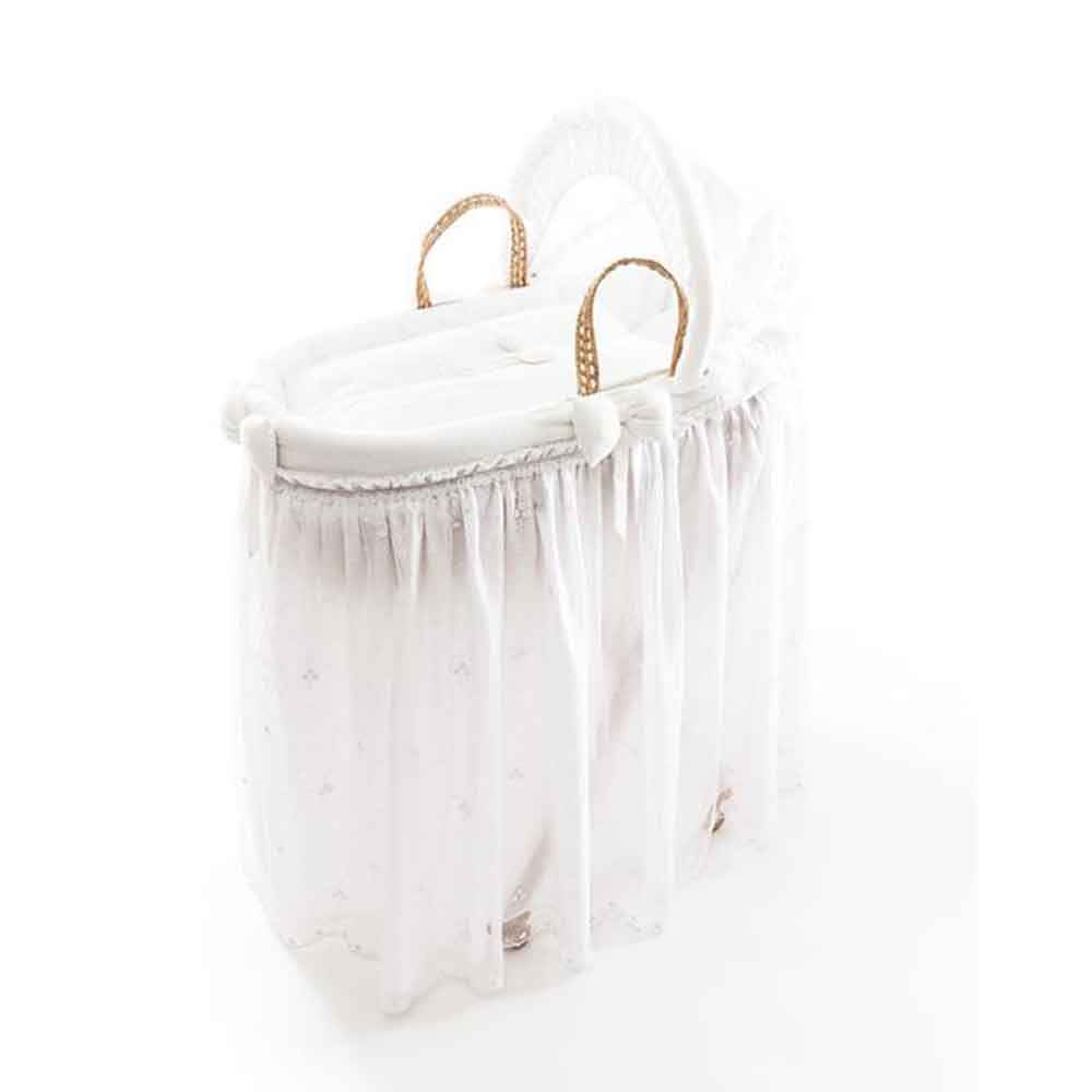 Funna Baby Premium Bebek Hasır Sepeti Beyaz 