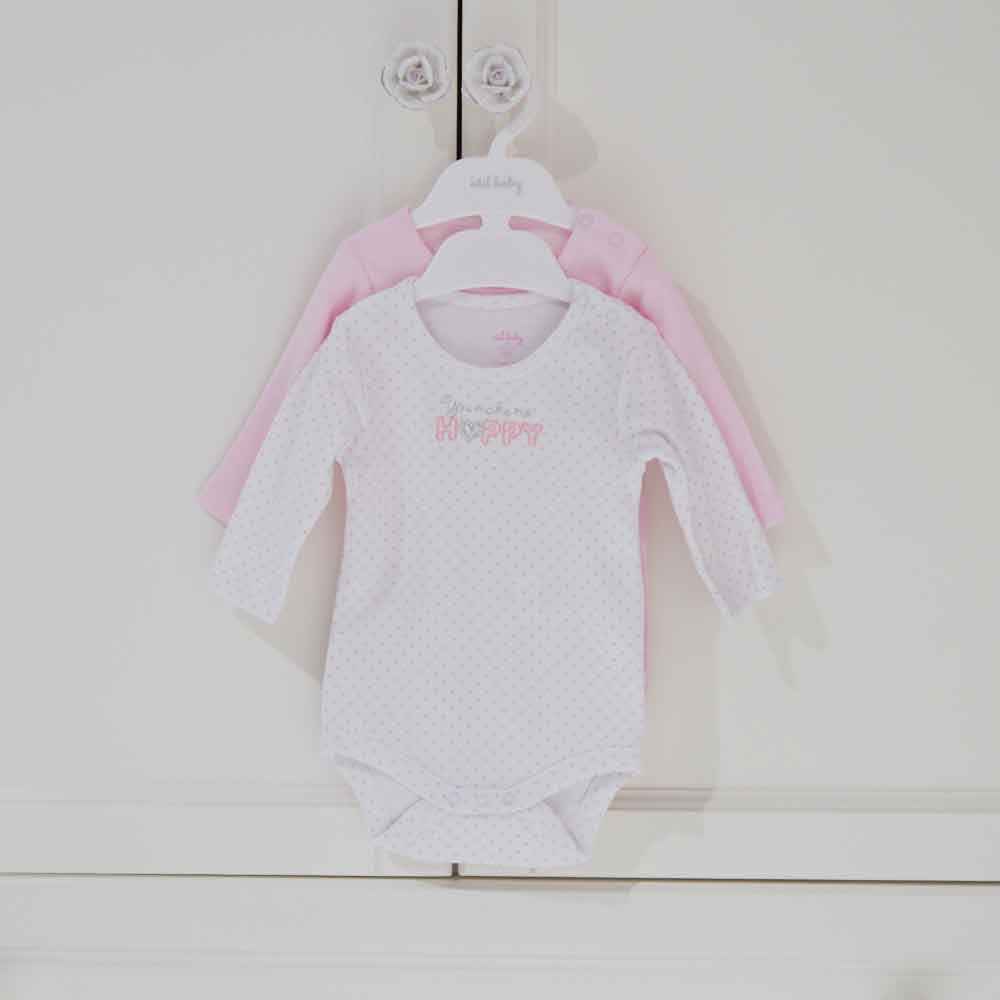 İdil Baby 7745 2'li Kız Bebek Body Pembe