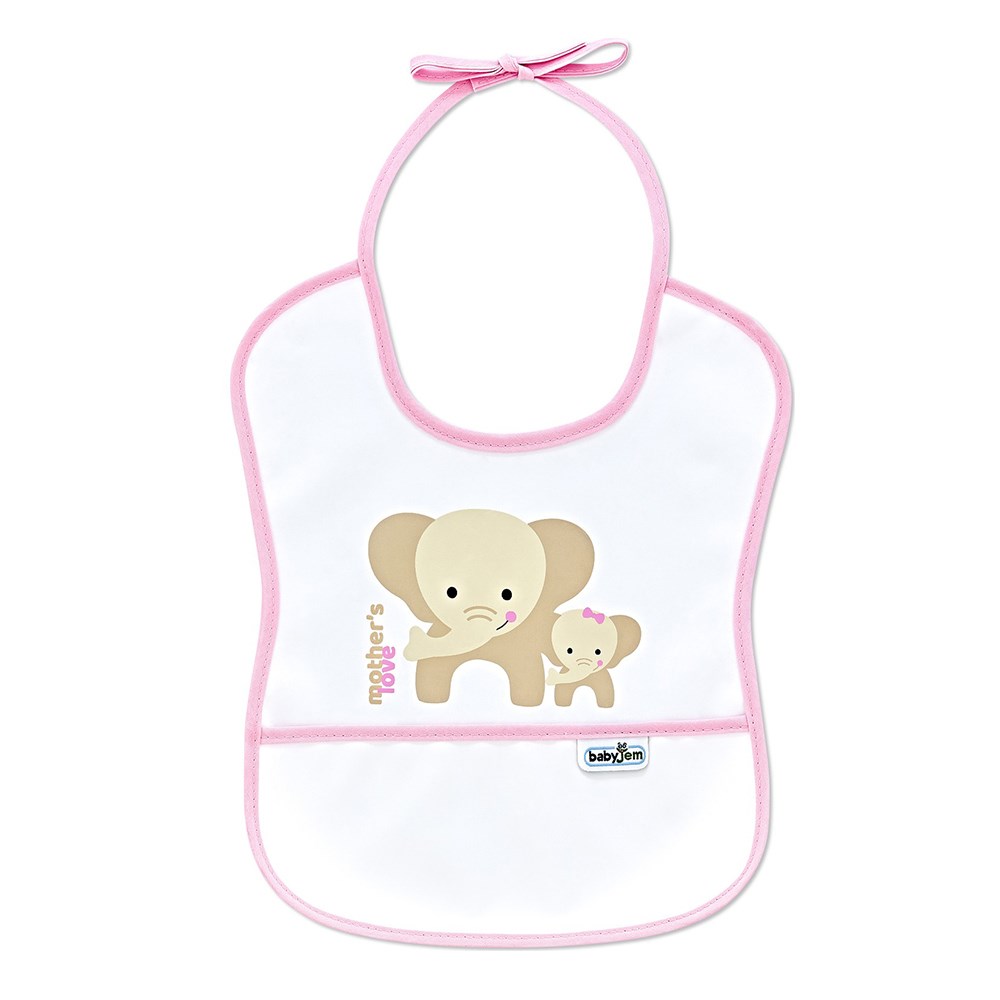 BabyJem 030 Bebek Poli Muşamba Küçük Mama Önlüğü Pembe