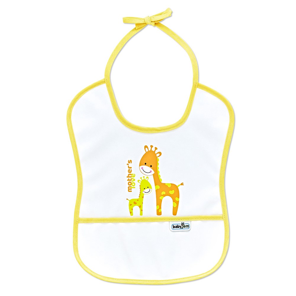 BabyJem 030 Bebek Poli Muşamba Küçük Mama Önlüğü Sarı