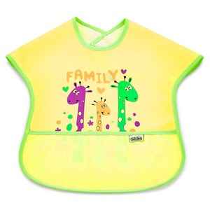 BabyJem 029 Poli Muşamba Büyük Bebek Mama Önlüğü Sarı