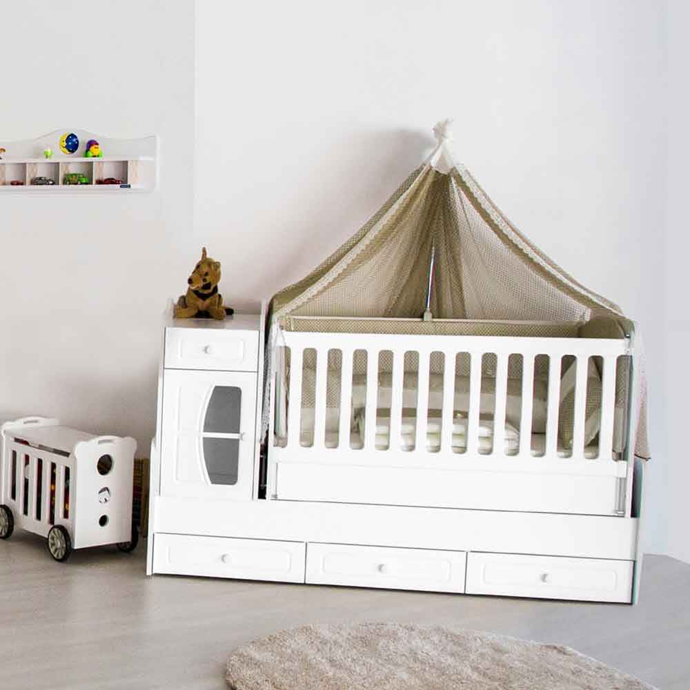 Aymini Yaren Bebek Odası Büyüyen Beşik 80x180 