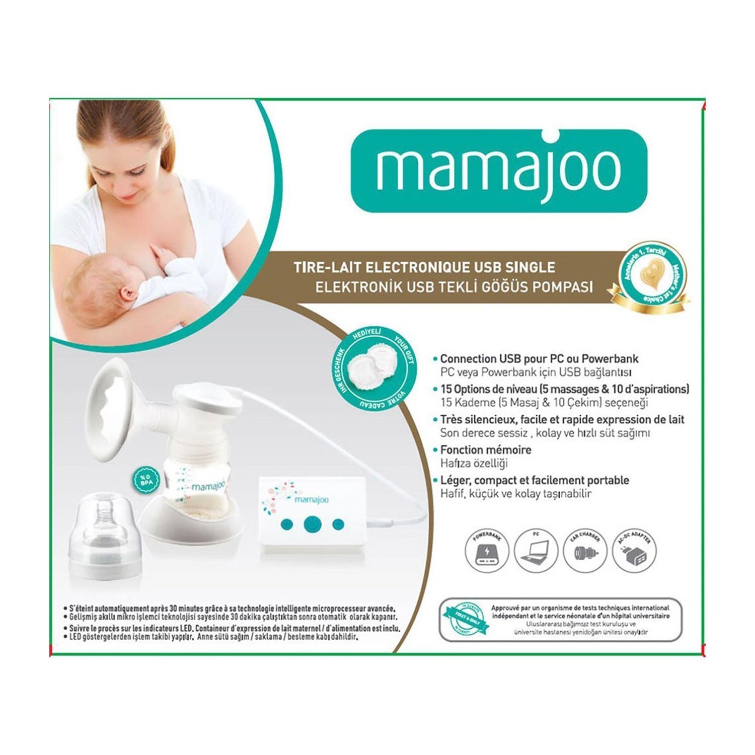 Mamajoo Elektronik USB Tekli Göğüs Pompası 
