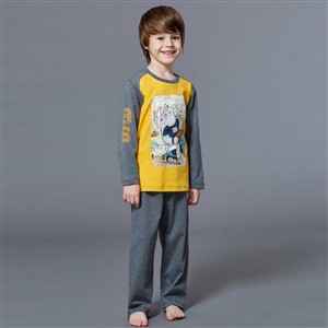 Roly Poly 2913 Erkek Çocuk Pijama Takımı Sarı