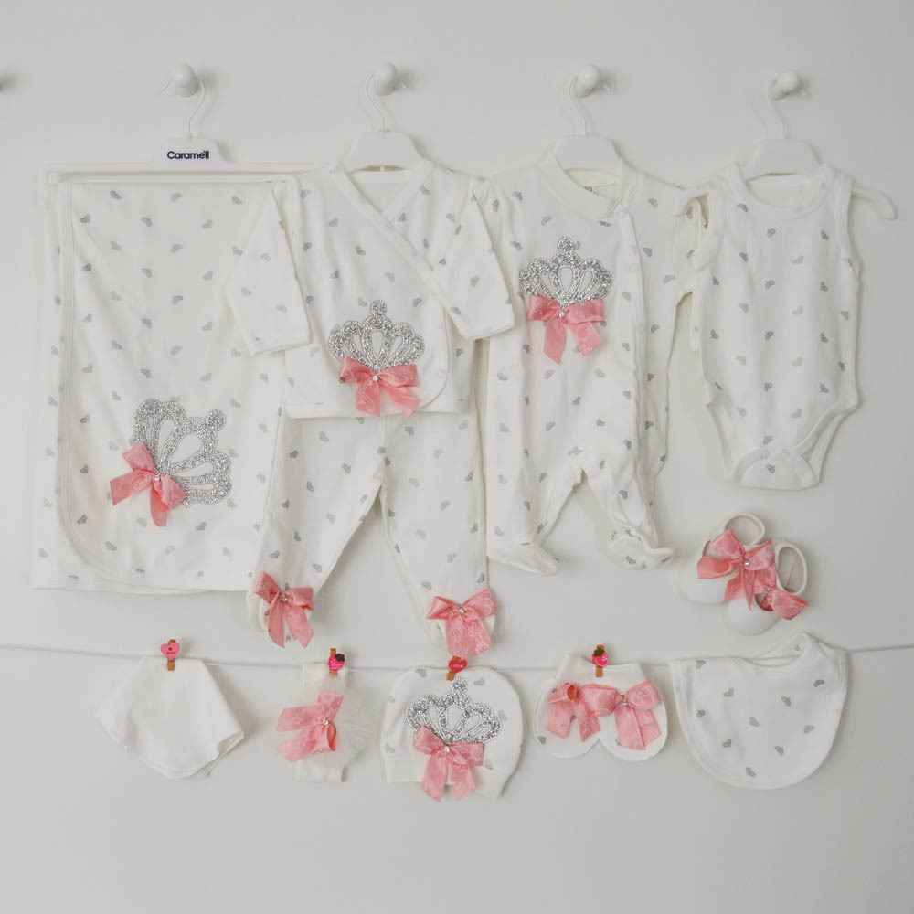Eda Baby 9156 Baskılı 10'lu Hastane Çıkış Seti 0-3 Ay Prenses