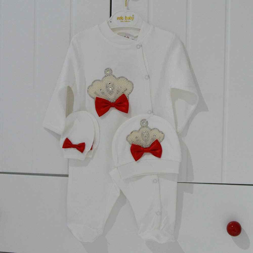 Eda Baby 1218 Prenses Kız Bebek Tulumu Kırmızı