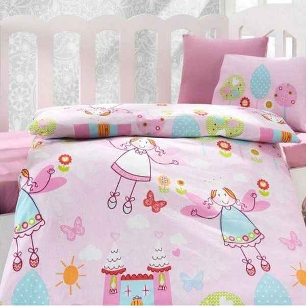 Cotton Box 27005 Bebek Nevresim Takımı 100x150 Emprime Pembe