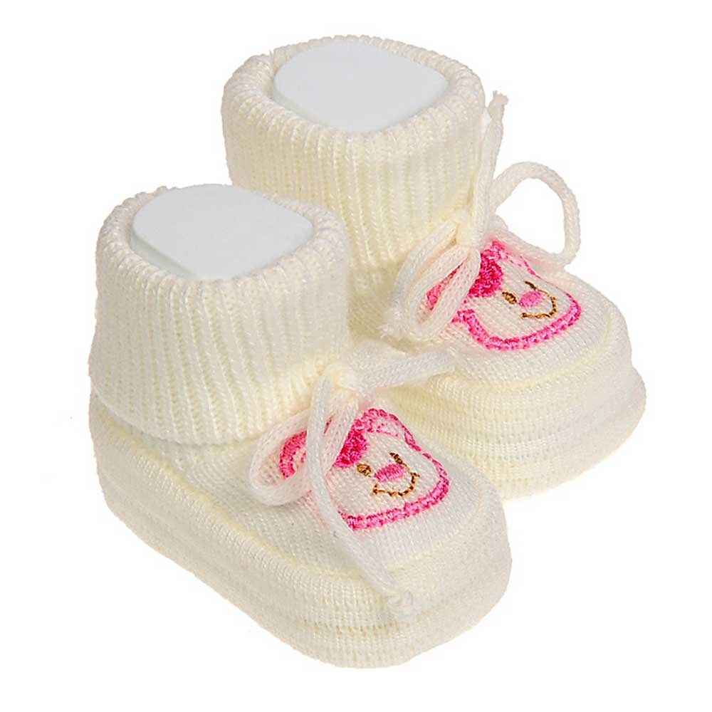 Ships Baby 201334 Bebek Triko Patik Beyaz-Pembe