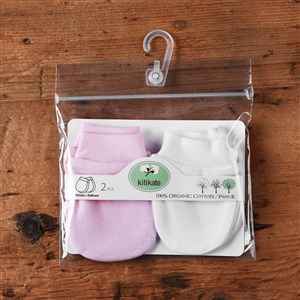 Baby Center S76117 Organik 2li Bebek Eldiveni Beyaz-Pembe