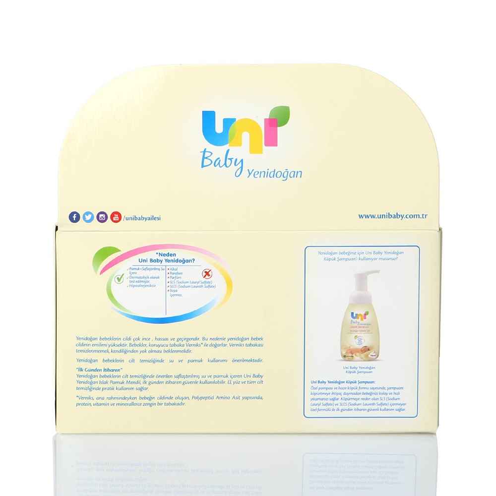 Uni Baby GK-9470231 Yenidoğan Islak Pamuk Mendil 3lü 40X3 