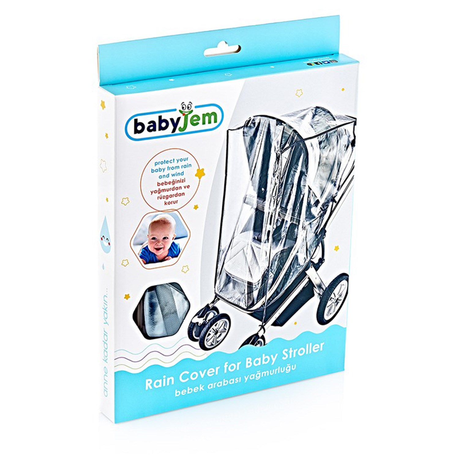 Baby Jem 205 Bebek Arabası Yağmurluğu Lacivert