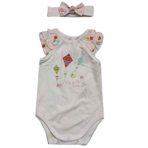 İdil Baby 5686 Bebek Atlet Body ve Saç Bandı Beyaz