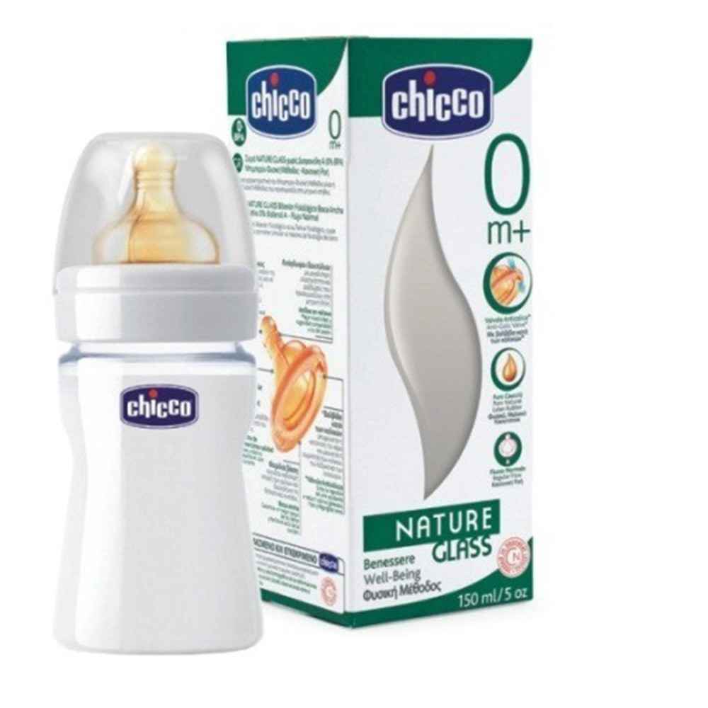 Chicco Natura Glass Cam Biberon Kauçuk 150 ml 