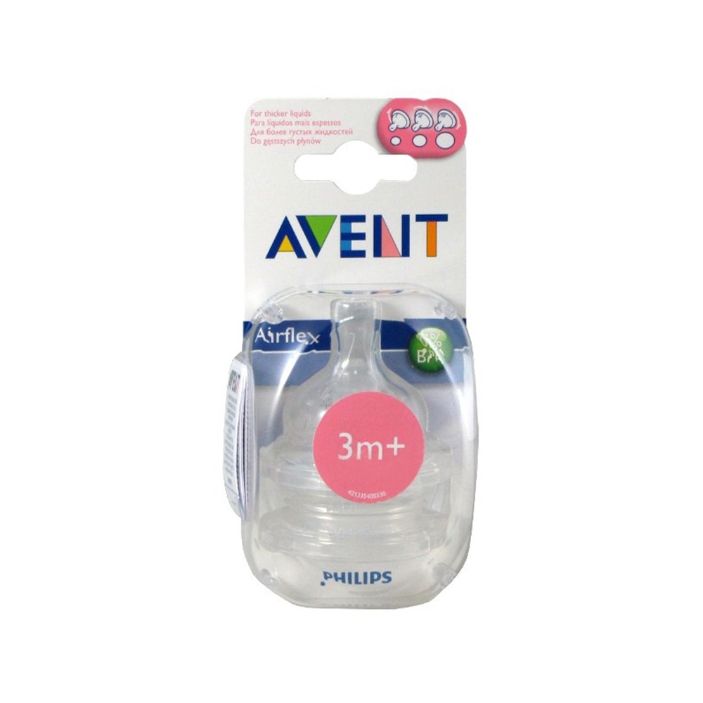 Tétines Philips Avent Classic+ Lot De 2 – Débit Variable 3 Marques – Silicone Souple – Valve Anti-colique – Pour Bébés De 3 Mois Et Plus